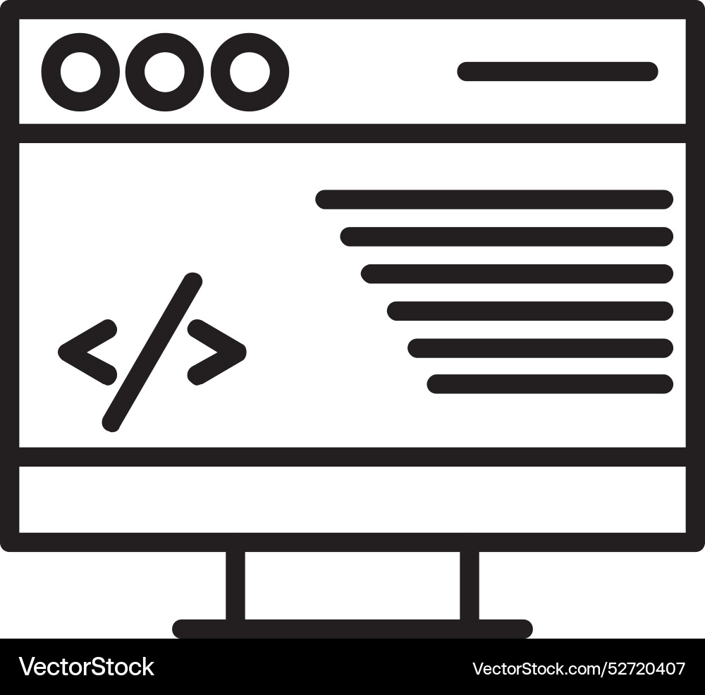 Coding line icon design Vector Image