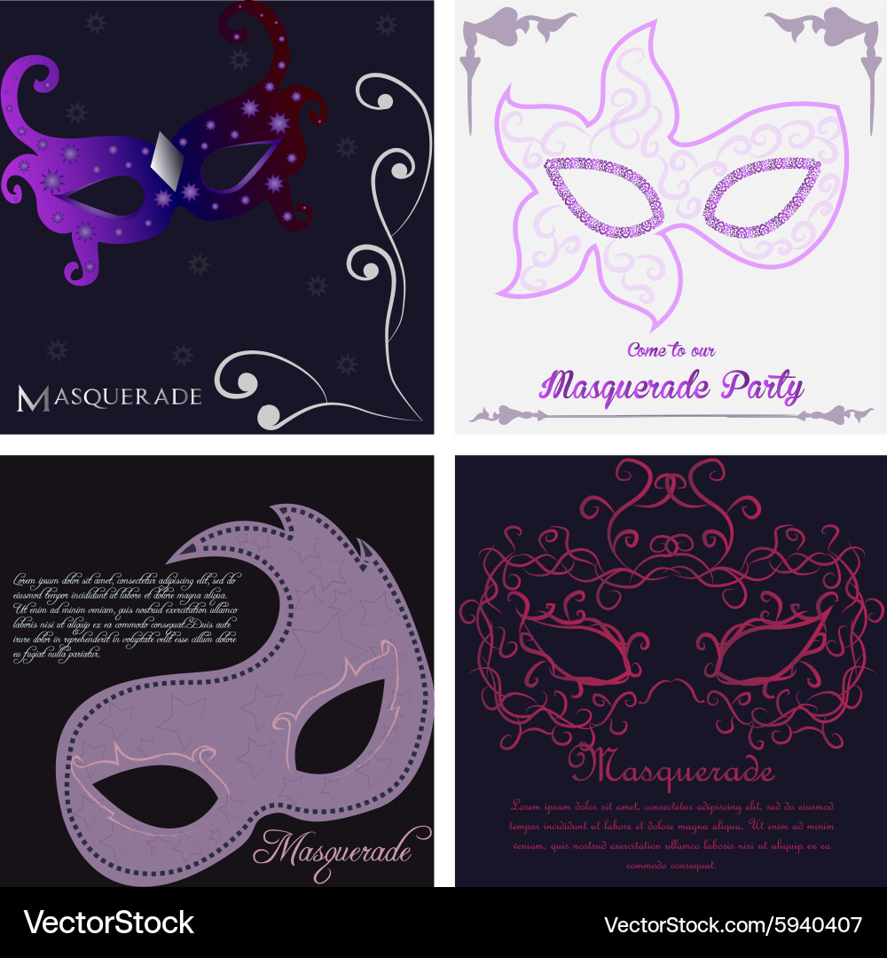 Colored background with text and a carnival mask Vector Image
