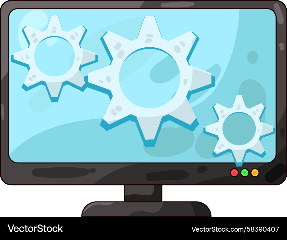Computer System Settings Vector Image