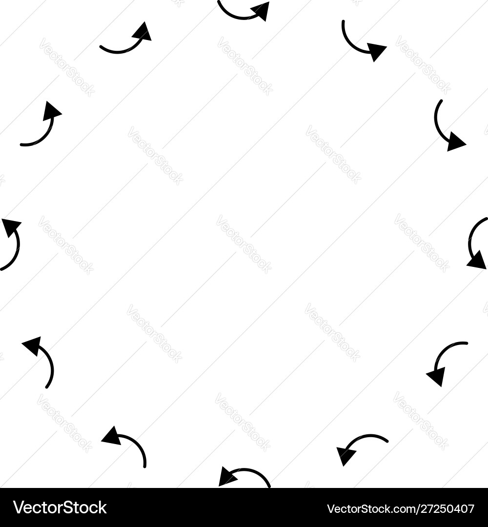 Curved circular arrow radial concentric pointer Curved circular arrow radial concentric pointer vector image