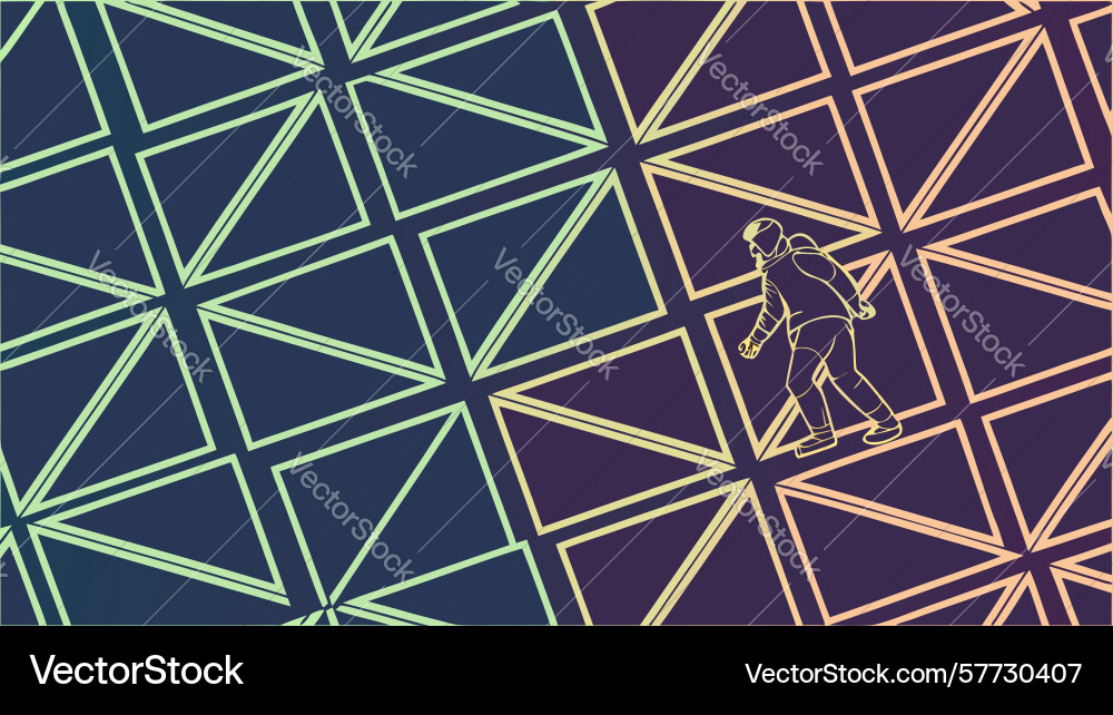 Dark toned abstract geometric grid pattern design vector image