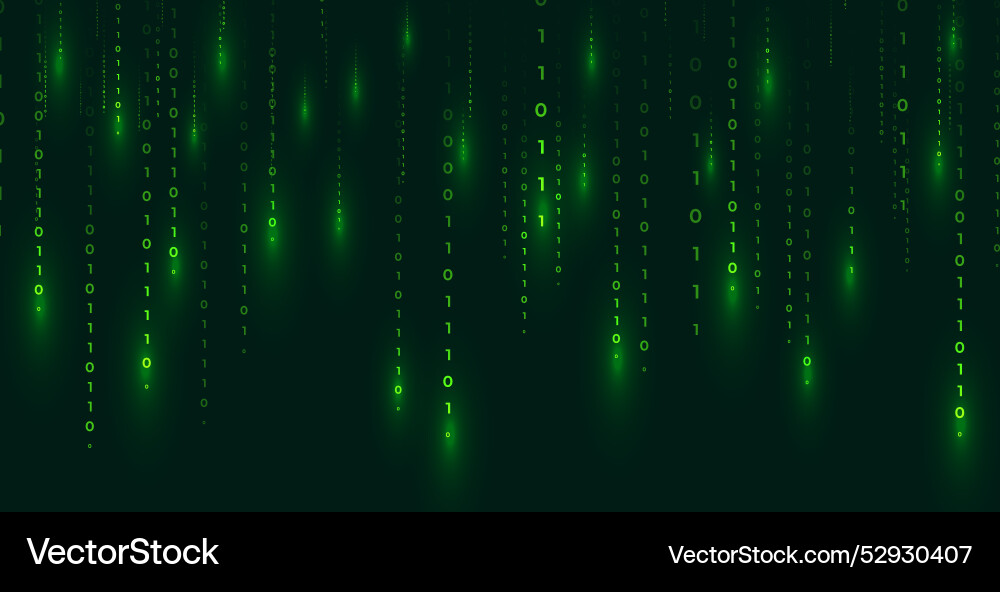 Digitale binäre Code-Matrix-Banner mit fallen Digitale binäre Code-Matrix-Banner mit fallen vektorbild