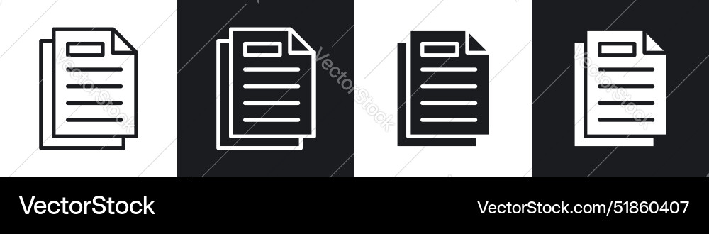 Duplicate liner and solid icon set in black color Vector Image