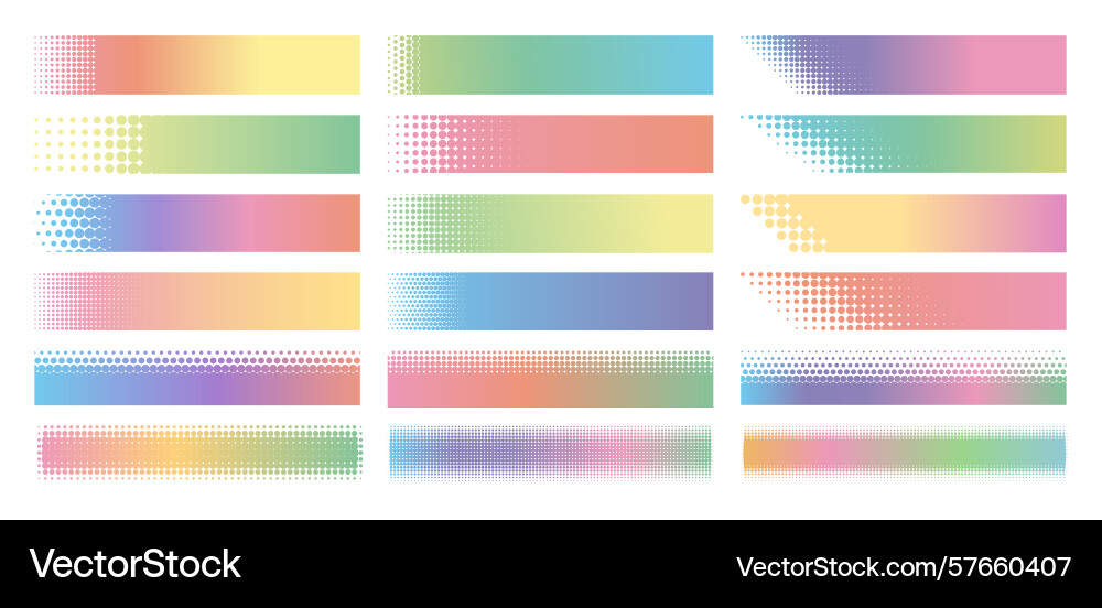 Halftone frames dotted gradient banner header vector image