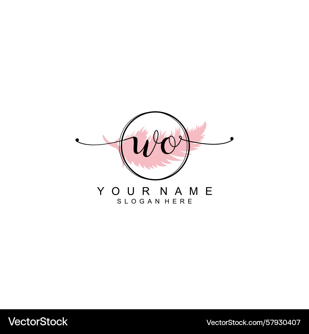 Handwriting logo concepts with initial wo Vector Image