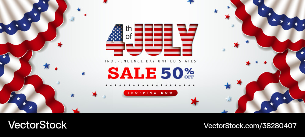 Independence day usa sale banner mit flag Independence day usa sale banner mit flag vektorbild