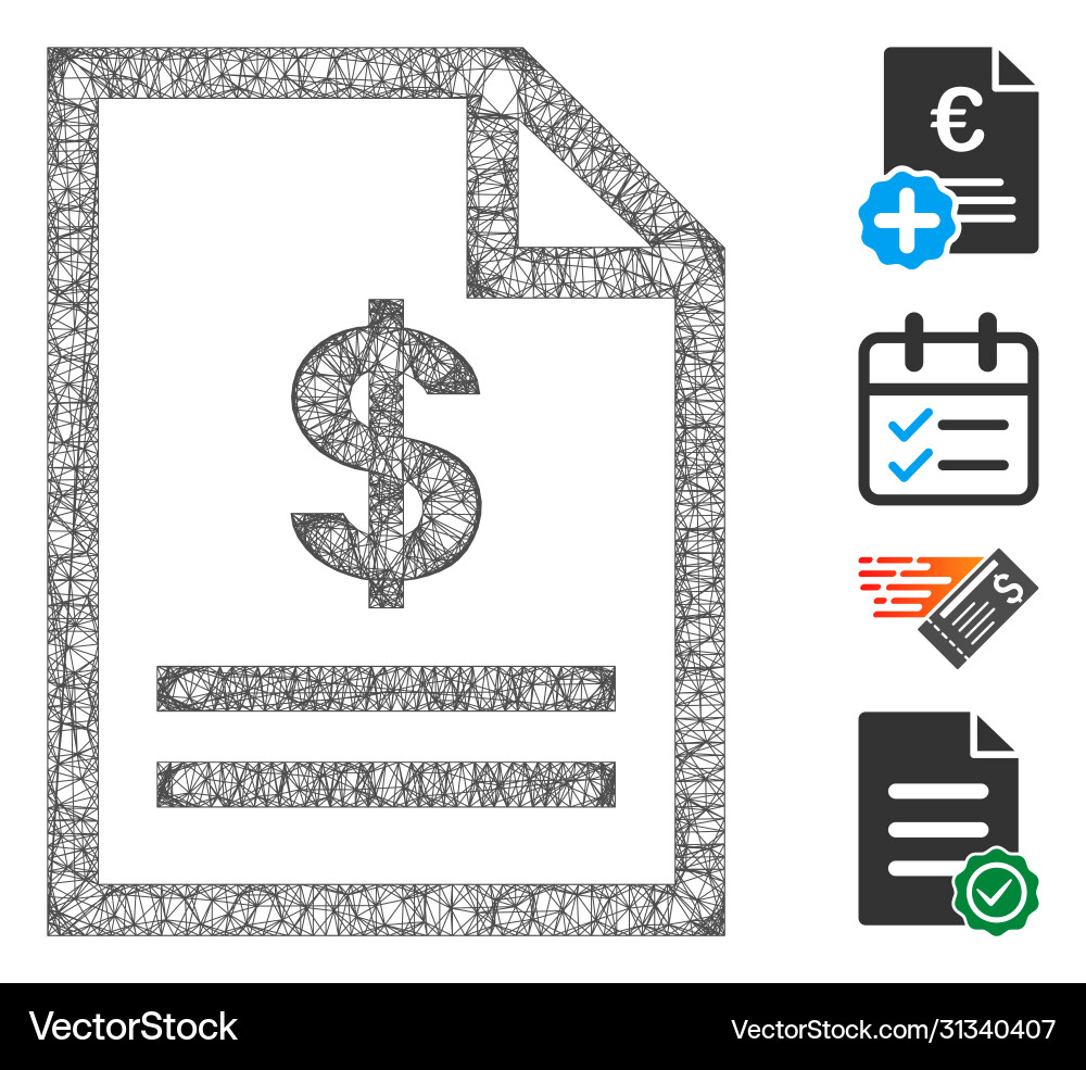 Invoice page web mesh vector image