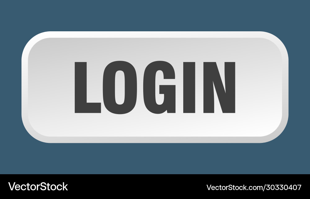 Login button square 3d push Vector Image