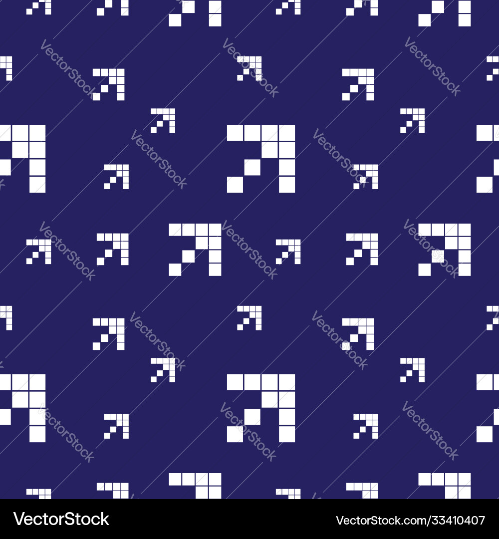 Pixel arrows seamless pattern design template Pixel arrows seamless pattern design template vector image