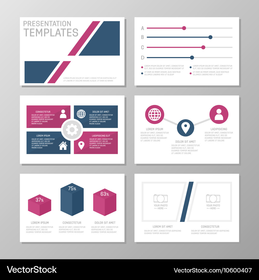 Presentation Templates - Charts & Graphs vector image