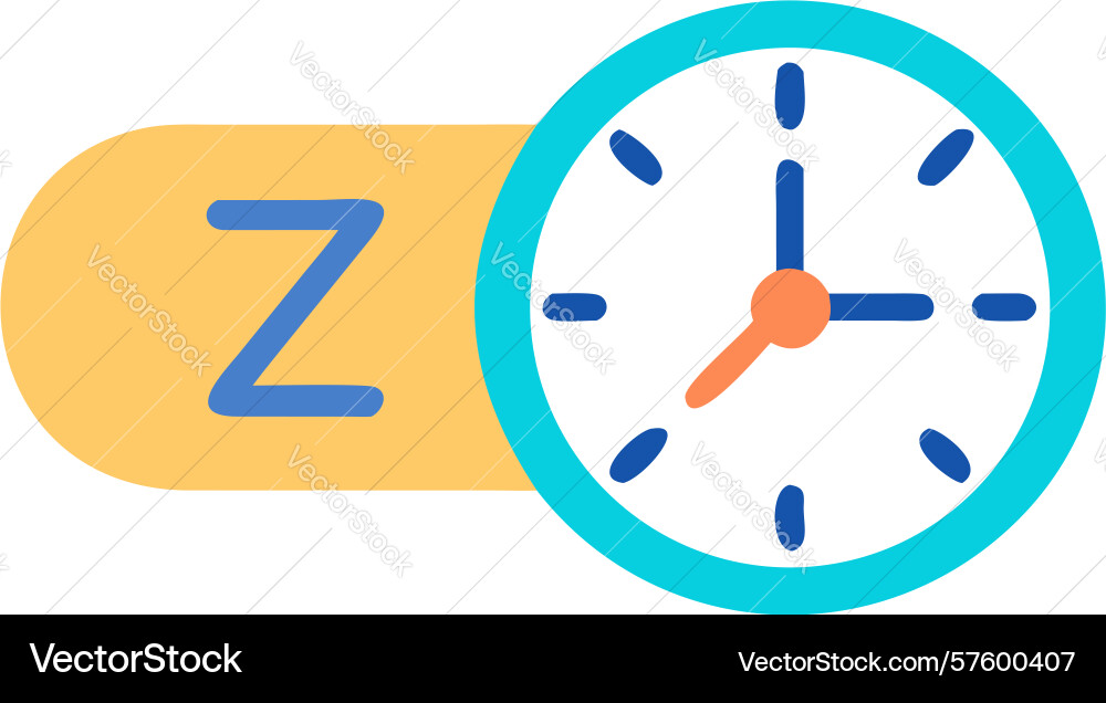 Quick nap time clock with z and motion lines vector image