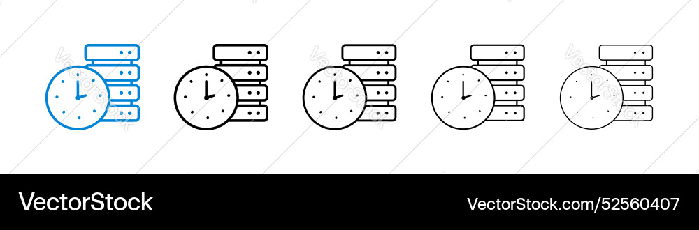 Real time data icon set on white background Real time data icon set on white background vector image