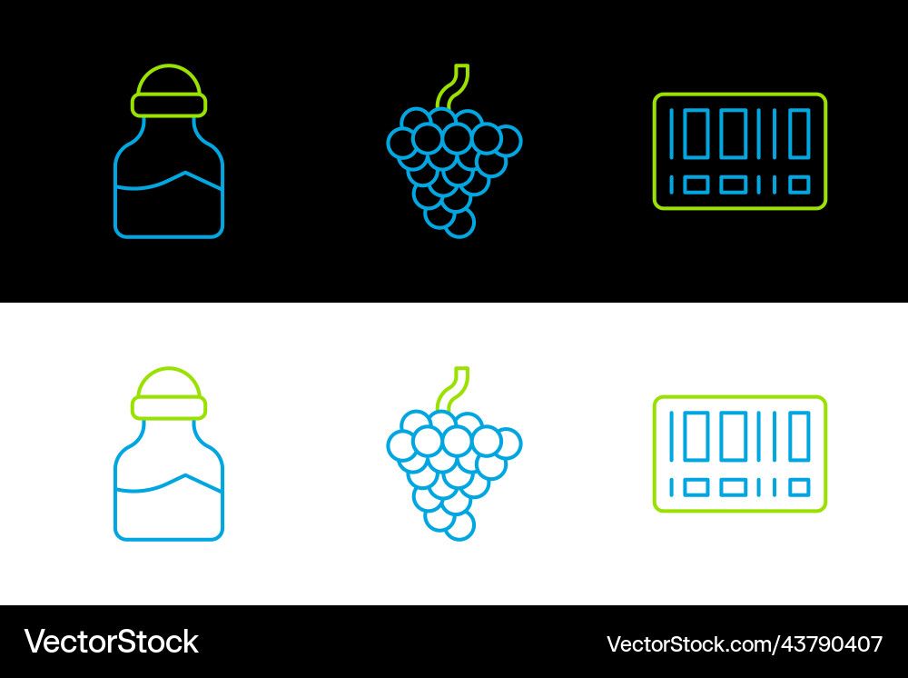 Set line barcode spice in can and grape fruit Vector Image