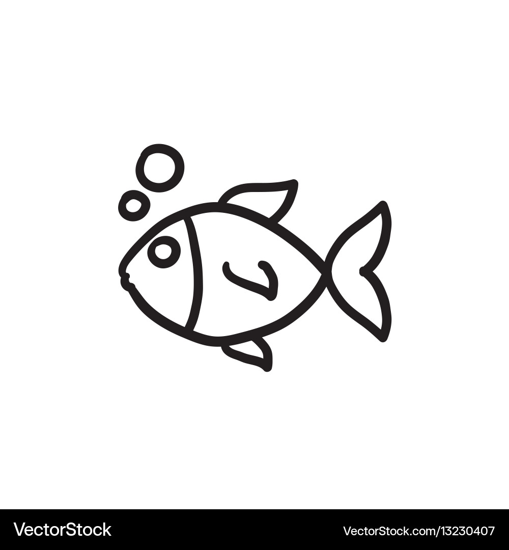 Small fish sketch icon vector image