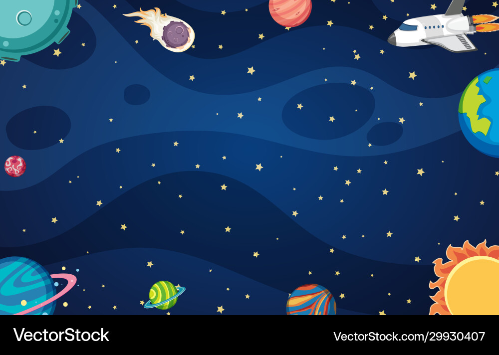Space Background with Spaceship vector image