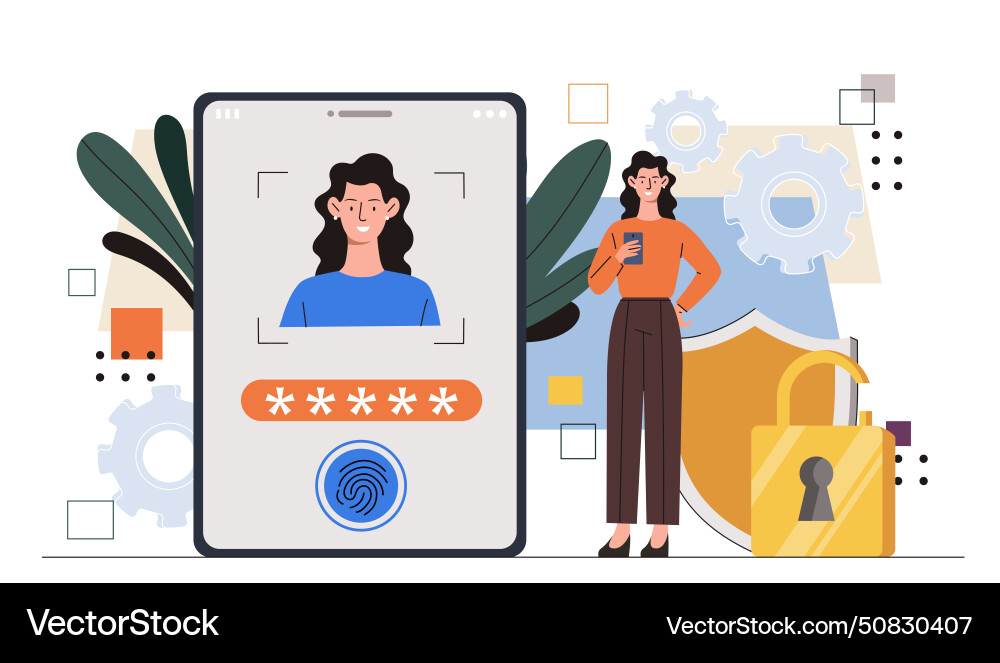 Verification Code Login vector image