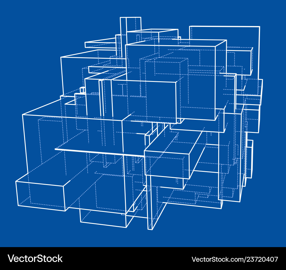 Wireframe boxes sketch style Wireframe boxes sketch style Vector Image