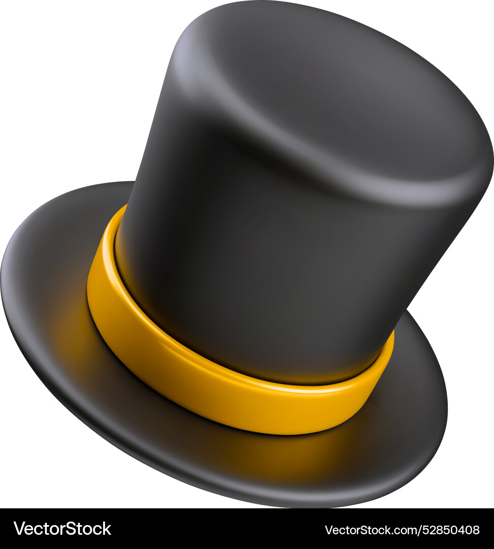 3d rendering of magic hat with ribbon around Vector Image