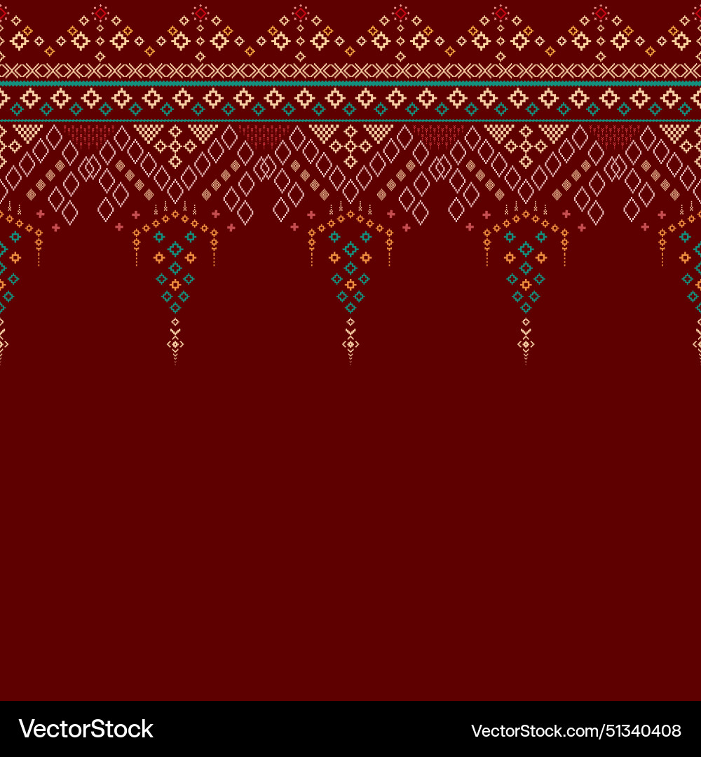 A cross stitch clothes pattern in colorful Vector Image