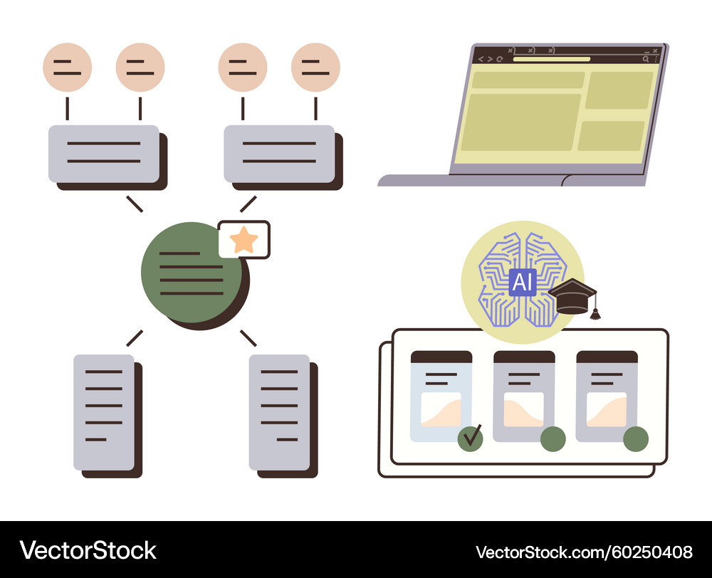AI Workflow & Process Diagram – Royalty-Free Vector | VectorStock