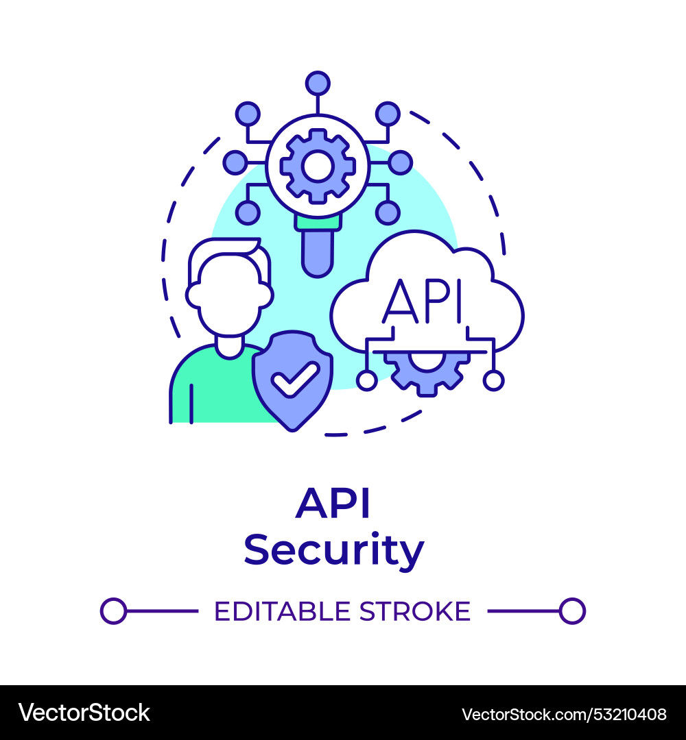 Api security multi color concept icon Api security multi color concept icon vector image