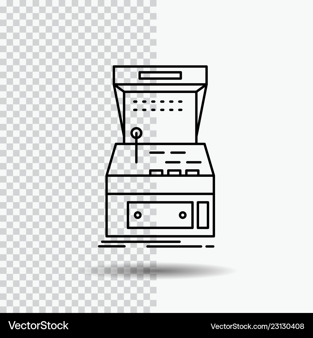 Arcade console game machine play line icon Arcade console game machine play line icon Vector Image