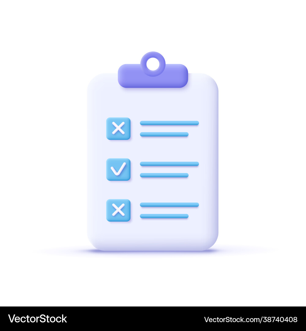 Assignment icon clipboard checklist document vector image