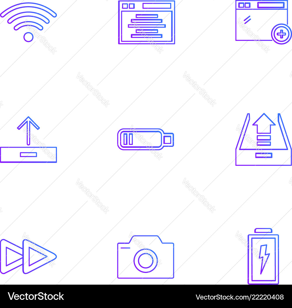 Battery wifi network infrared signals web vector image