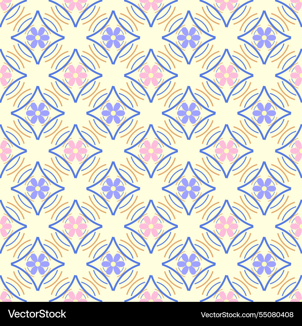 Blume auf Rhombus bunte nahtlose Muster Blume auf Rhombus bunte nahtlose Muster vektorbild