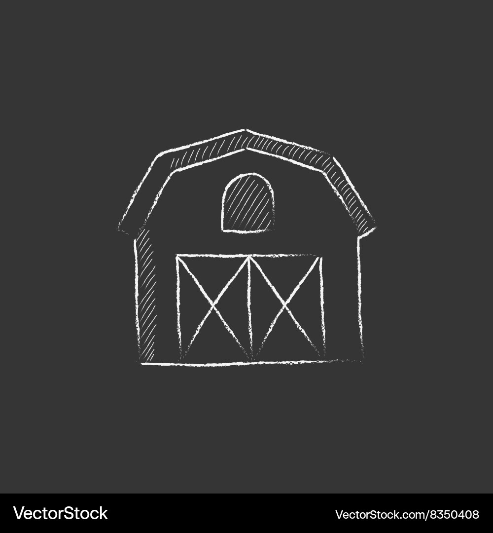 Chalk Barn Icon - Farm Building Vector Image