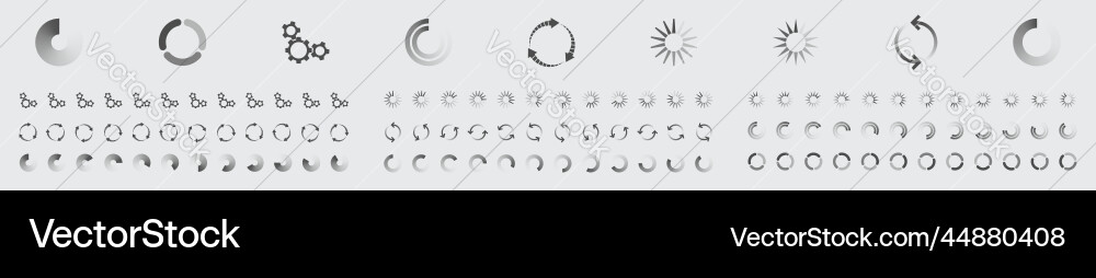 Circular loading buffering icons set Circular loading buffering icons set vector image