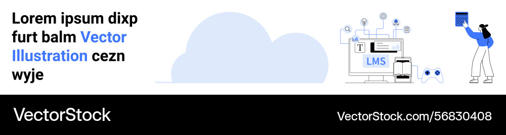 Cloud-based learning management system Cloud-based learning management system vector image