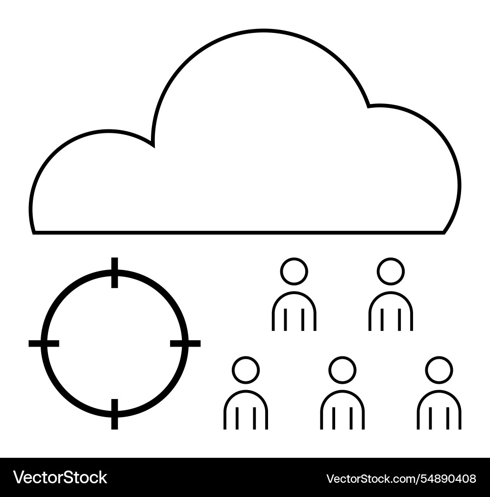 Cloud computing targeting over group Cloud computing targeting over group vector image