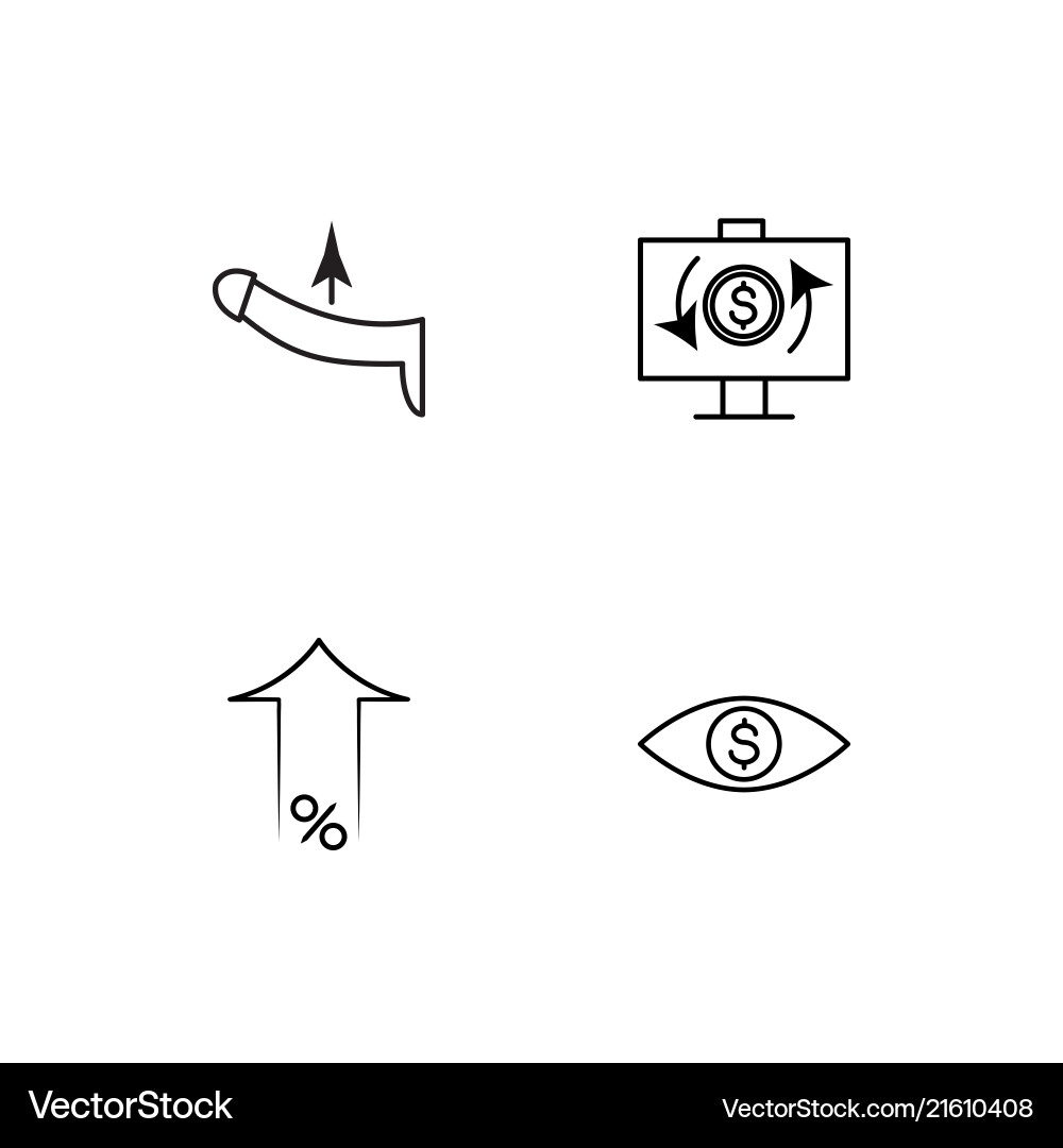 Commerce linear icons set simple outline vector image