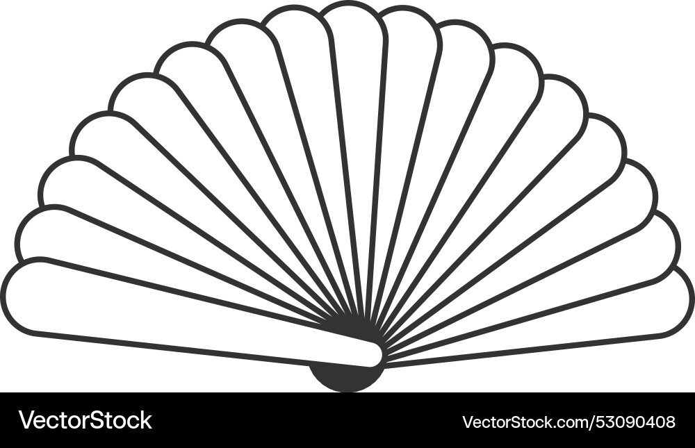 Cooling fan folding paper oriental line icon Vector Image