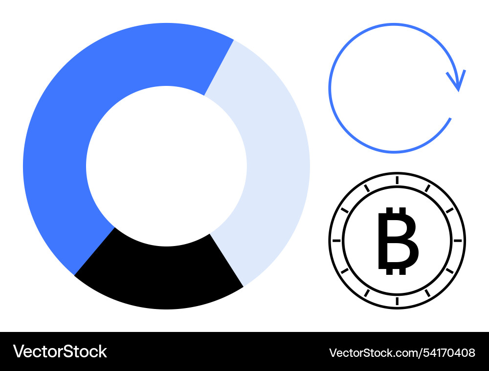 Cryptocurrency data chart with bitcoin symbol Cryptocurrency data chart with bitcoin symbol vector image