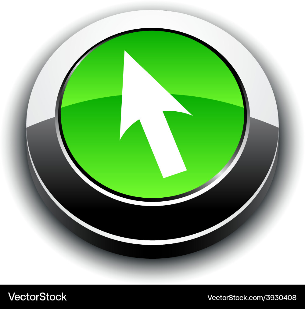 Cursor 3d round button vector image