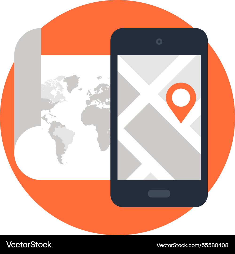Gps navigation flat web icon Gps navigation flat web icon vector image