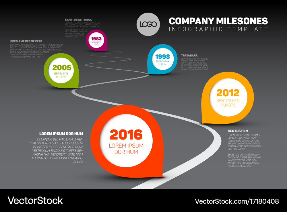 Infographic timeline template with pointers vector image