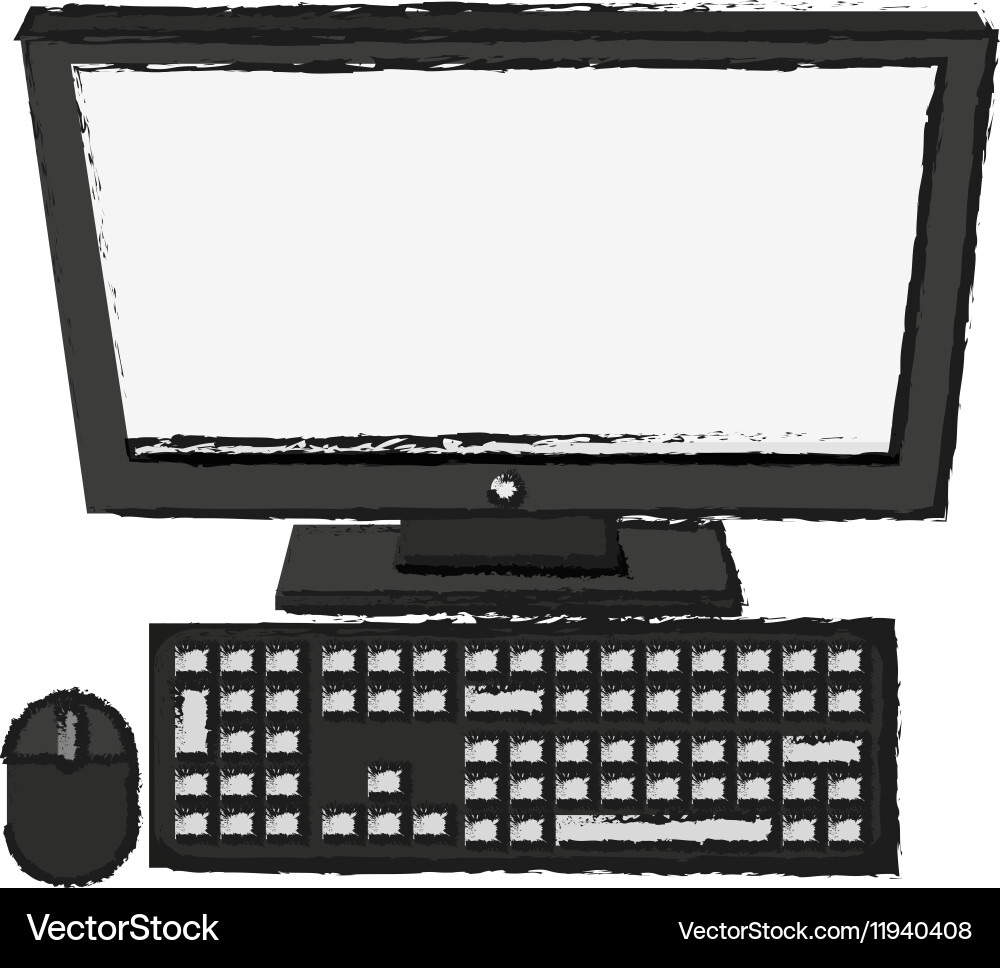 Isolated computer device design Vector Image