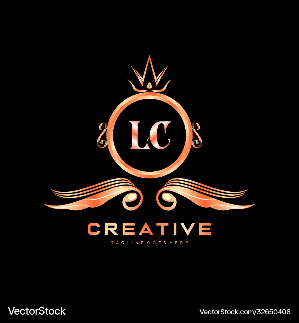 Lc initial logo with colorful circle template Vector Image
