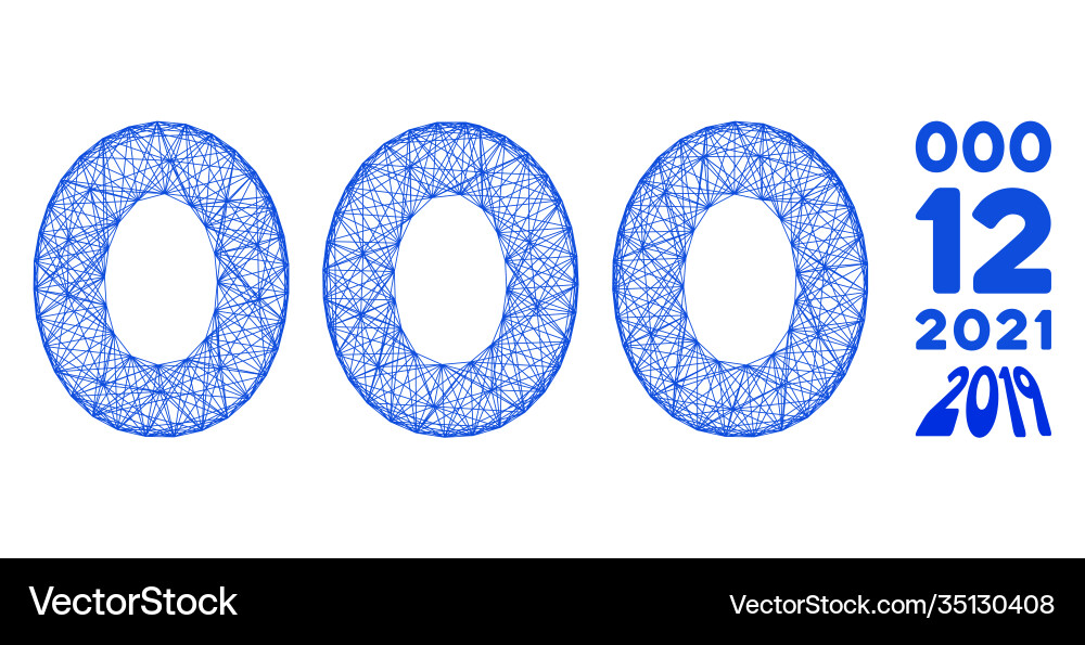 Network 000 digits text mesh Network 000 digits text mesh vector image