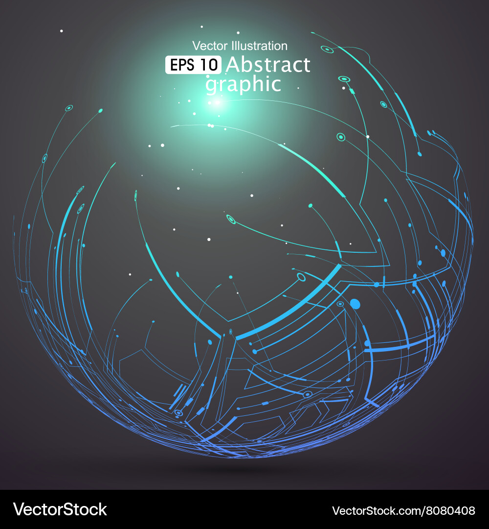 Point and curve constructed the sphere wireframe vector image