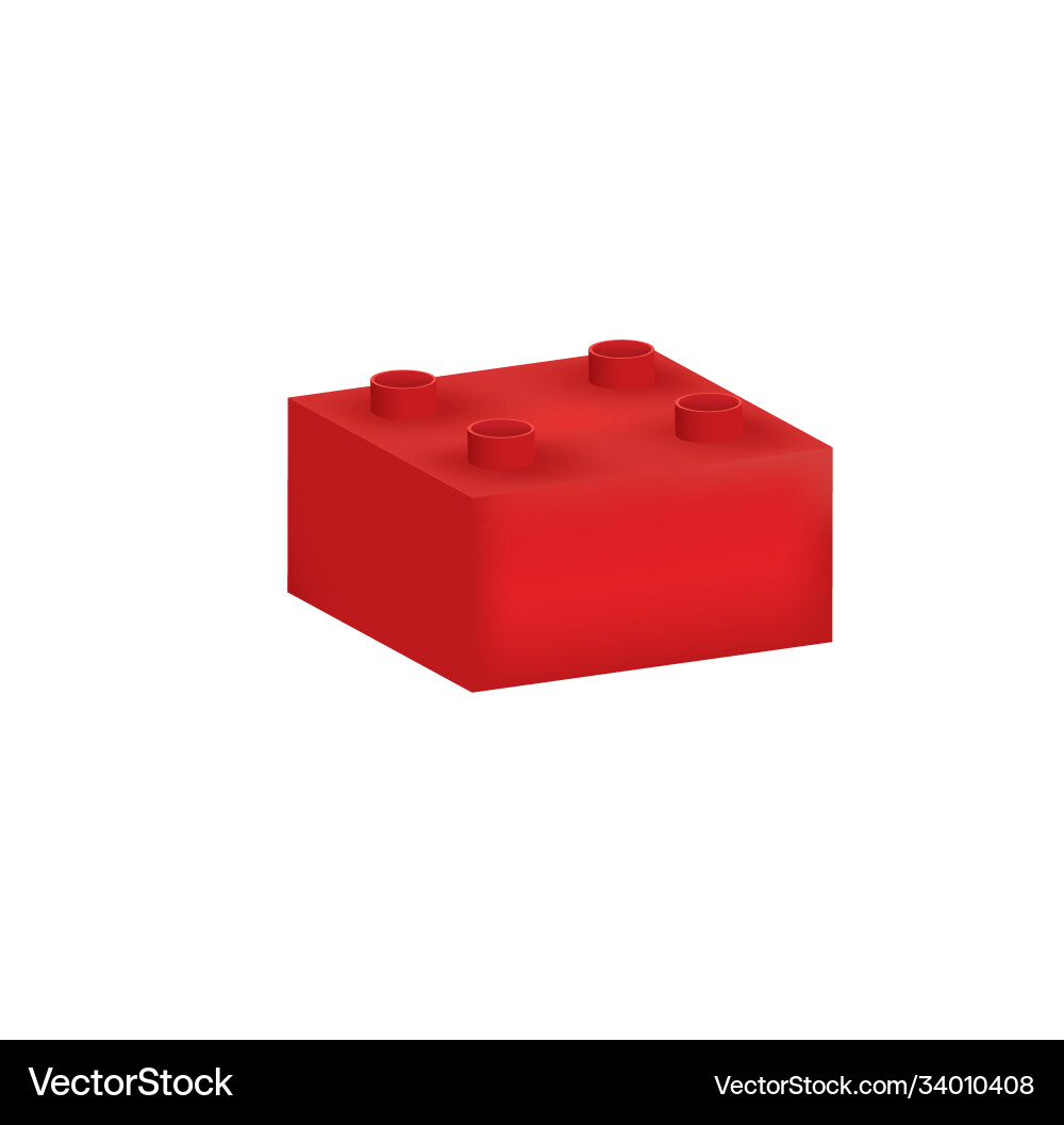 Red building block Red building block Vector Image