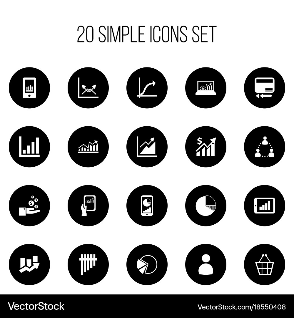 Set of 20 editable analytics icons includes vector image