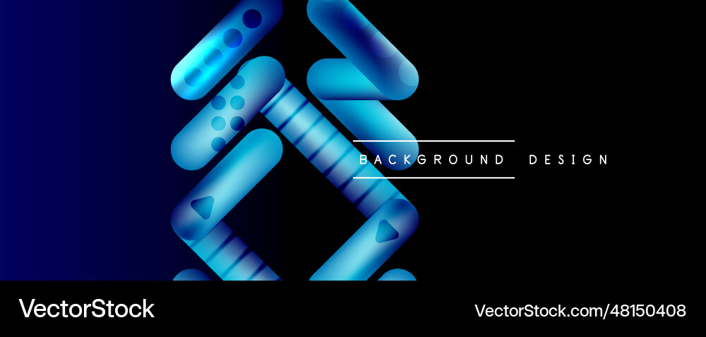 Techno round shapes lines abstract background Vector Image