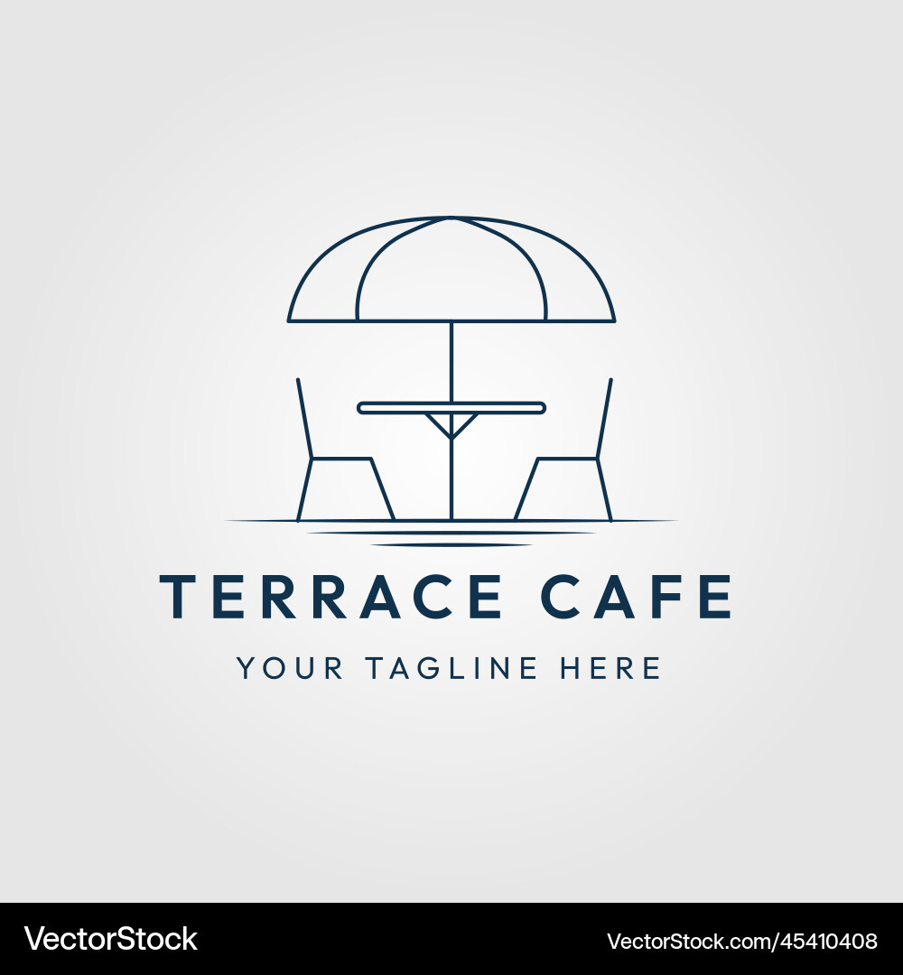 Terrasse Café lineare Logo-Symbol und Symbol Terrasse Café lineare Logo-Symbol und Symbol vektorbild