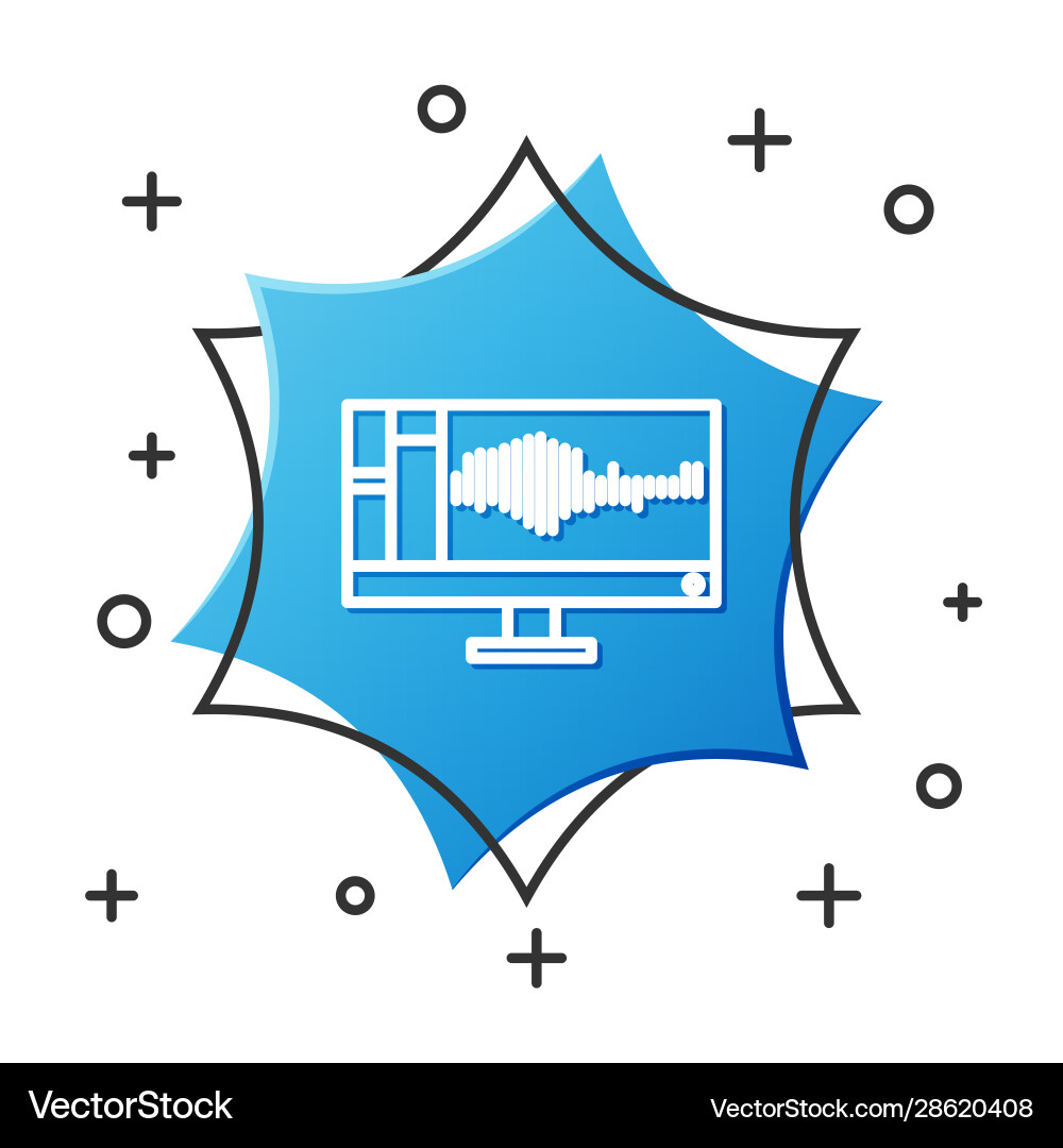 White line sound or audio recorder editor White line sound or audio recorder editor vector image