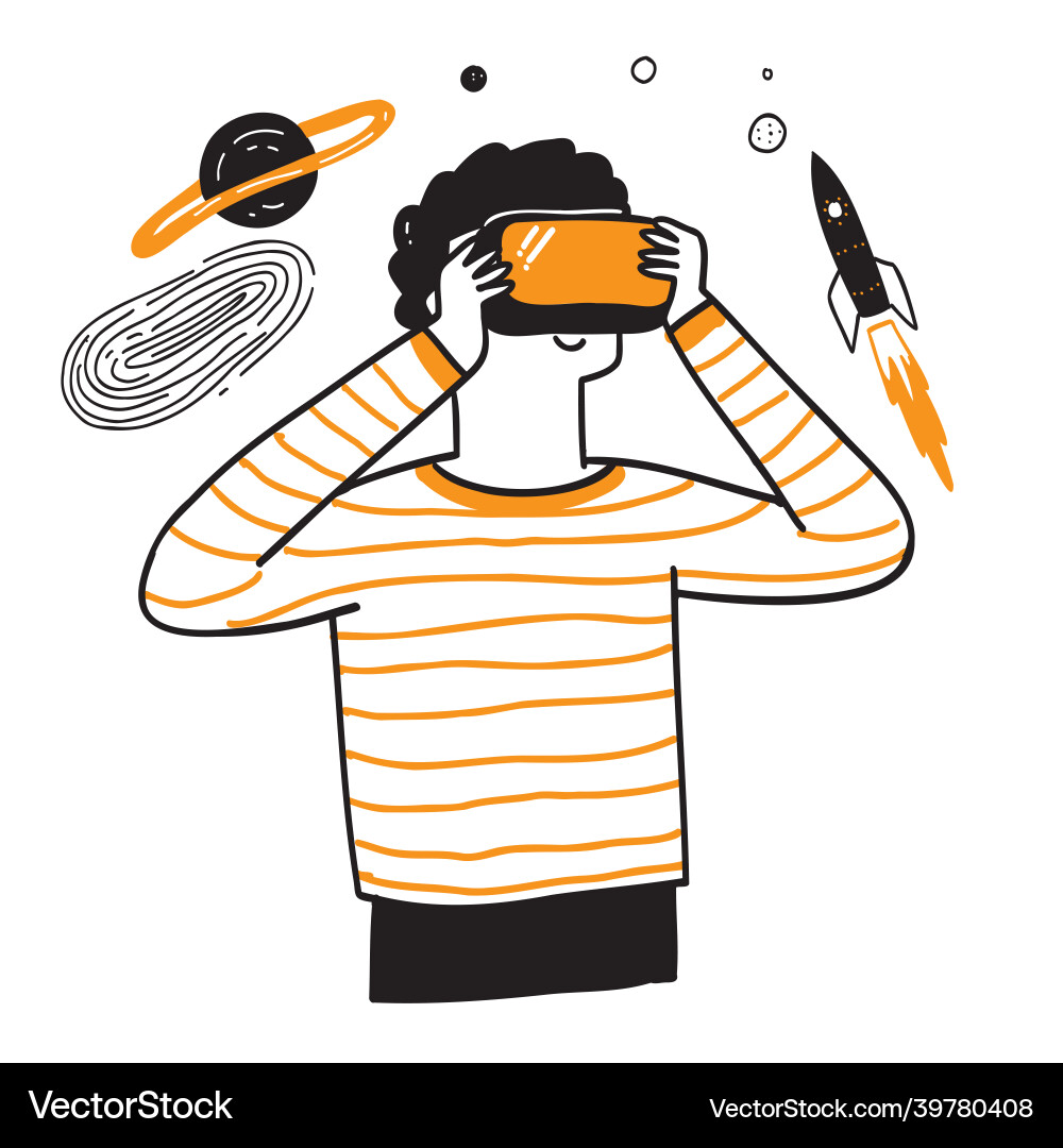 Young boy using 3d glasses Young boy using 3d glasses vector image