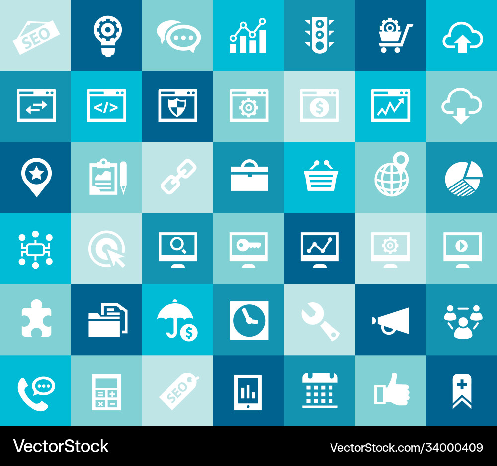 Big seo Icon Set trendy flach Icons Sammlung Big seo Icon Set trendy flach Icons Sammlung vektorbild
